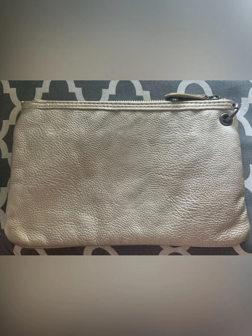 Metallic Golden Grommet-Trim Wallet/Wristlet Bag